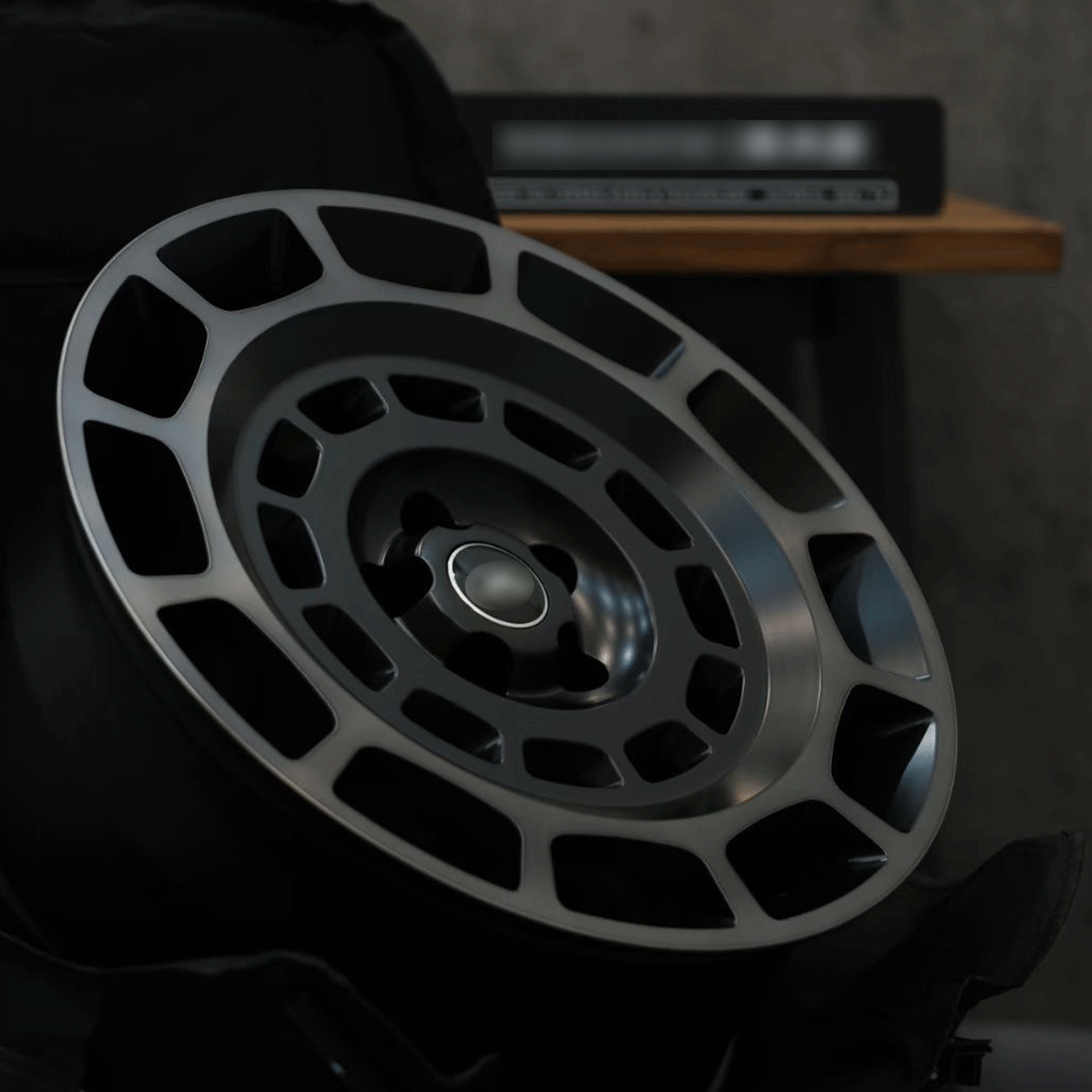 Lightweight forged aluminium OCTA wheel material close-up high strength alloy