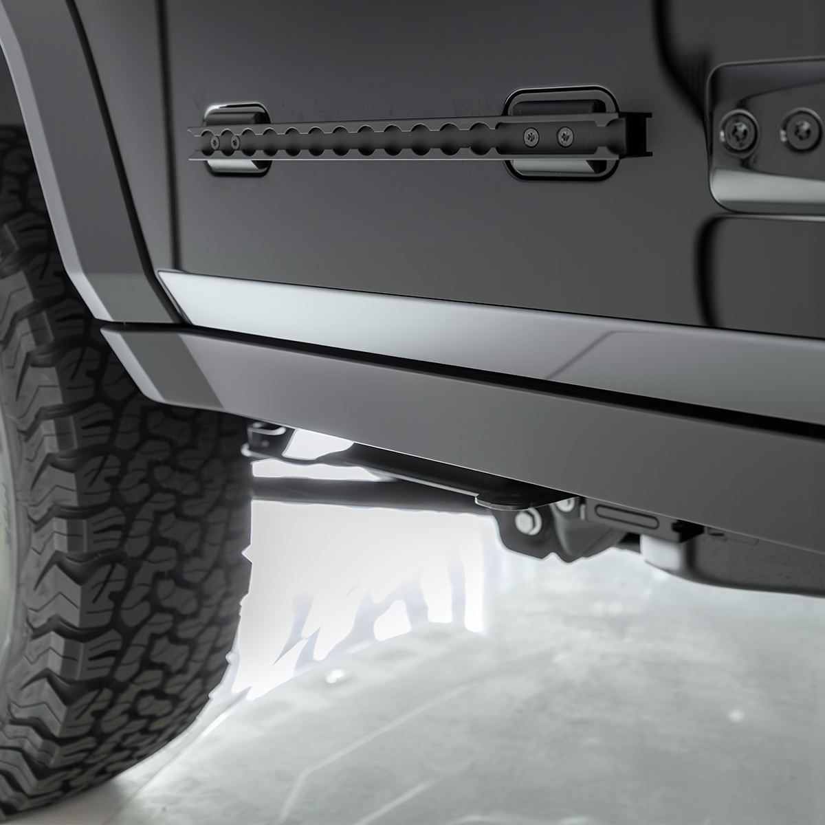 Matte black door trim installed on Ineos Grenadier