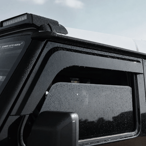 Grenadier window visors allow airflow with windows open while blocking rain and wind