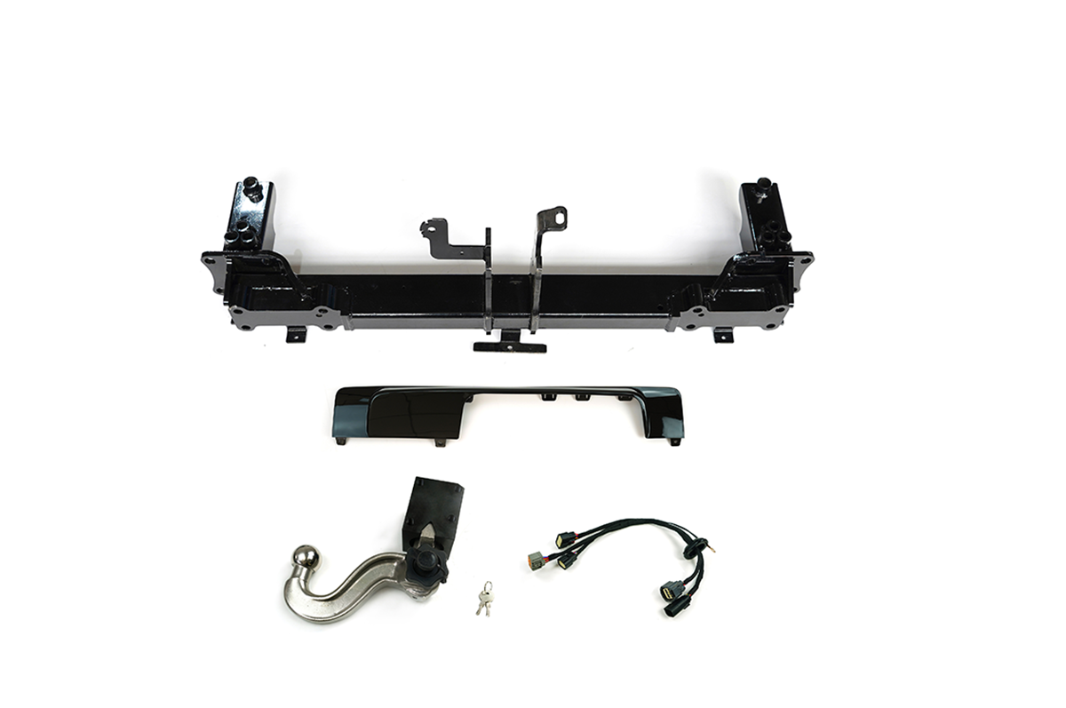 Direct OEM Mounting Fitment - PLOMOR Land Rover Defender 90/110 Heavy-Duty Steel Tow Bar – Black Finish