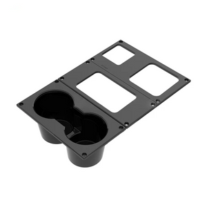 Front view of aluminium centre console cup holder for INEOS Grenadier 2023+
