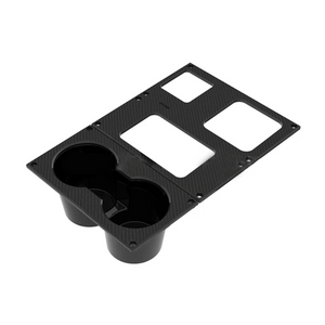 Side view of carbon fiber centre console cup holder for INEOS Grenadier 2023+