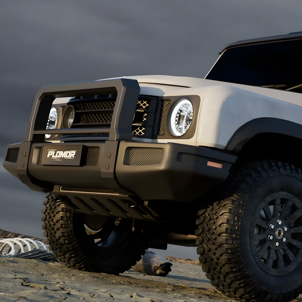 INEOS Grenadier off-road front bumper protection upgrade for rugged terrain driving