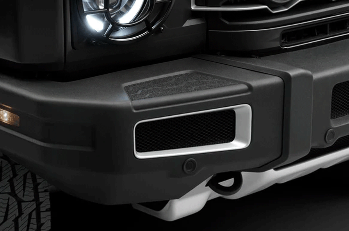 Complete Left & Right Set - PLOMOR Front Bumper Corner Step Plate Covers for INEOS Grenadier 2022-2026 | Black Anodized Aluminium Protection