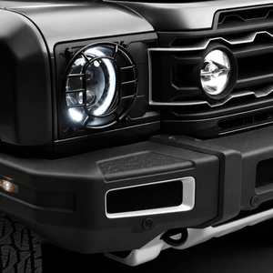 Ineos Grenadier Front Bumper Corner Step Covers Installed on Factory Bumper