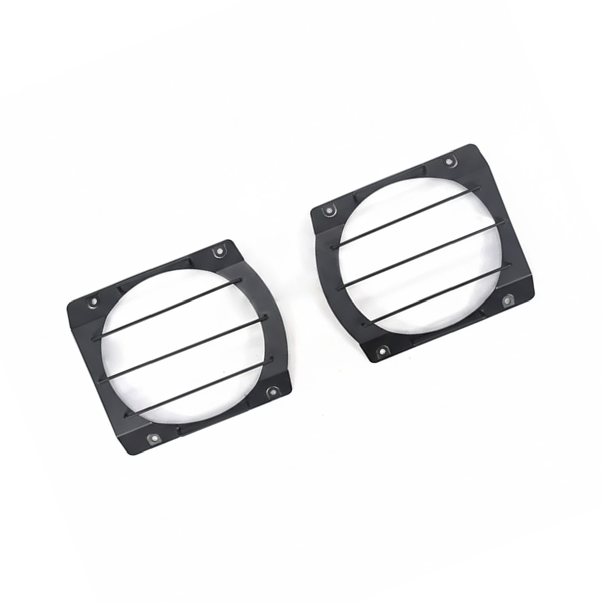 Front headlight guards installed on INEOS Grenadier, black aluminium alloy design with rugged OEM-style fit.