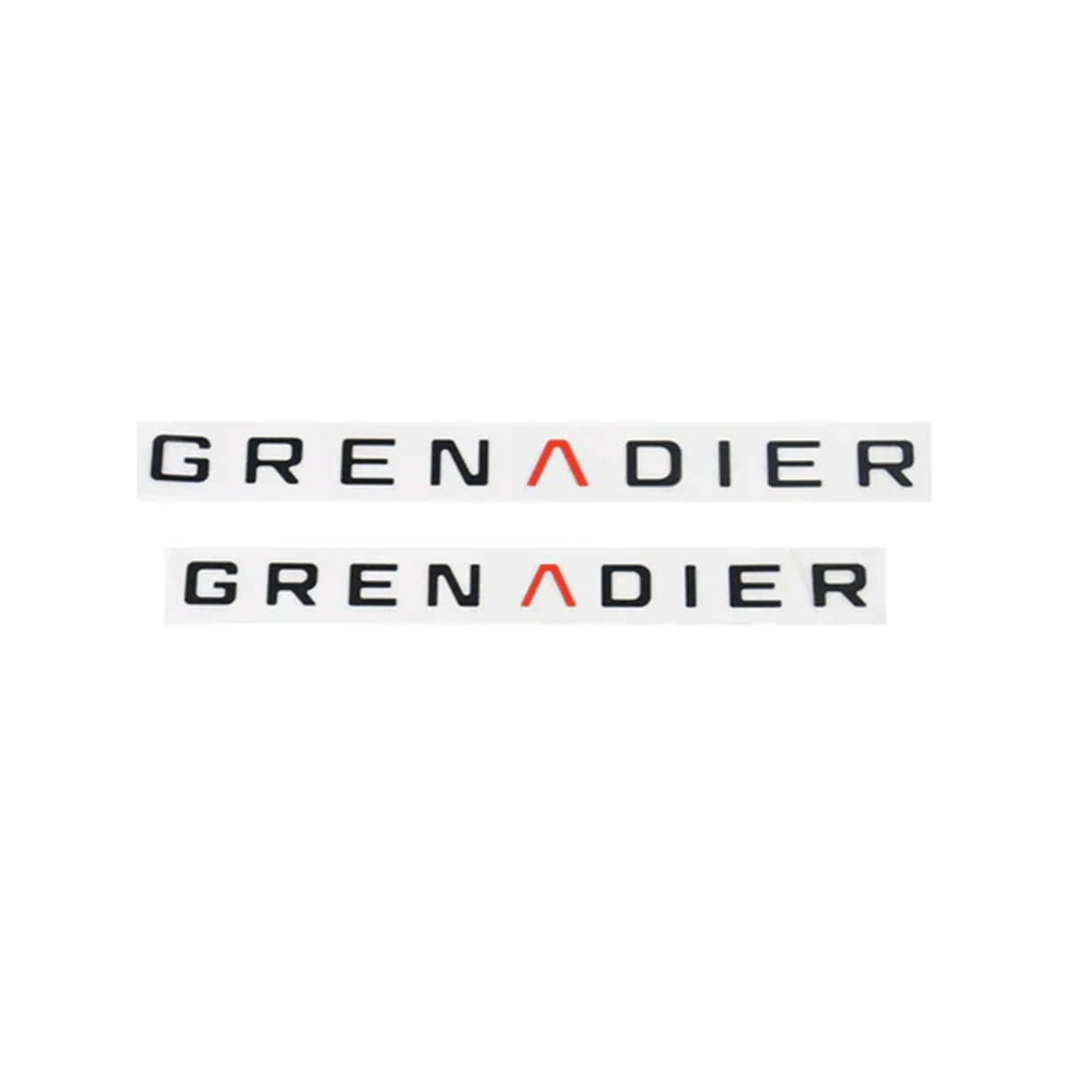Ineos Grenadier bonnet letter decals fitted into factory stamped lettering recesses