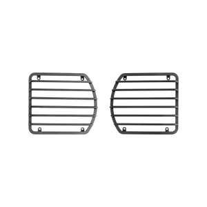 Premium metal headlight guard for INEOS Grenadier, showing front view with heavy-duty black finish