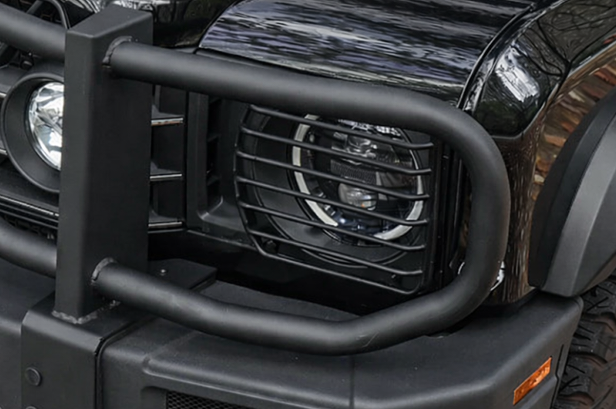 Heavy-Duty Impact-Resistant Metal Construction - INEOS Grenadier Metal Headlight Guards – Black Heavy-Duty Front Protection