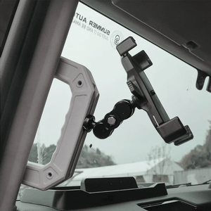 Heavy duty aluminium A-pillar grab handle with powder coated finish for Ineos Grenadier