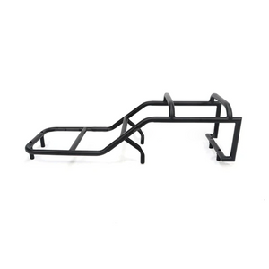 Side view of carbon steel rear tailgate ladder rack for INEOS Grenadier, showing heavy-duty construction and secure mounting design.