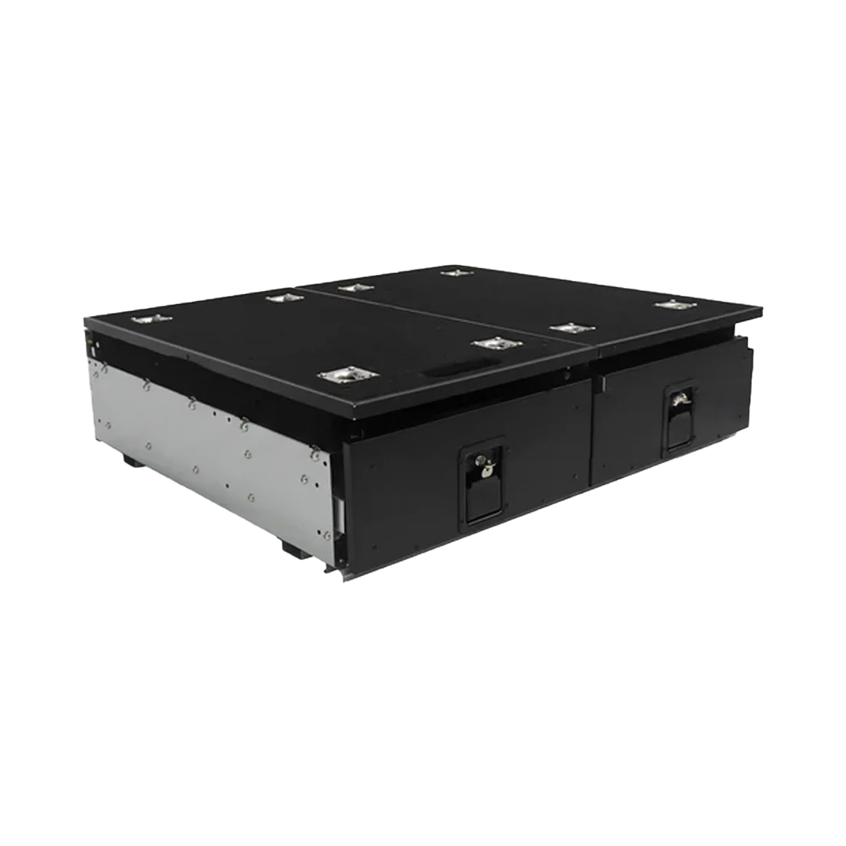 PLOMOR premium rear trunk drawer system installed in the INEOS Grenadier 2023+, providing organised and secure cargo storage