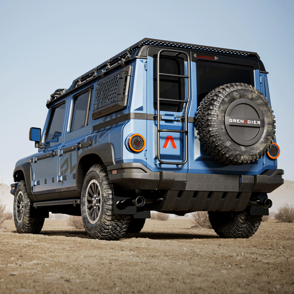 INEOS Grenadier MOLLE window panel mounted on vehicle