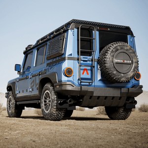 INEOS Grenadier MOLLE window panel mounted on vehicle