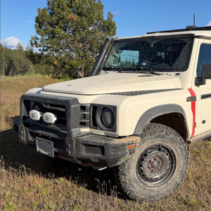 INEOS Grenadier off-road front bumper protection upgrade for rugged terrain driving
