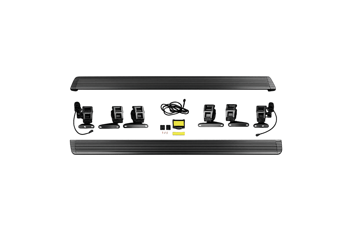 Integrated LED Light Strip - PLOMOR Electric Side Steps with LED Light Bar for INEOS Grenadier Quartermaster | Automatic Running Boards