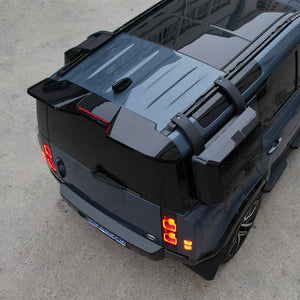 Roof spoiler installed on Defender L663 exterior styling upgrade