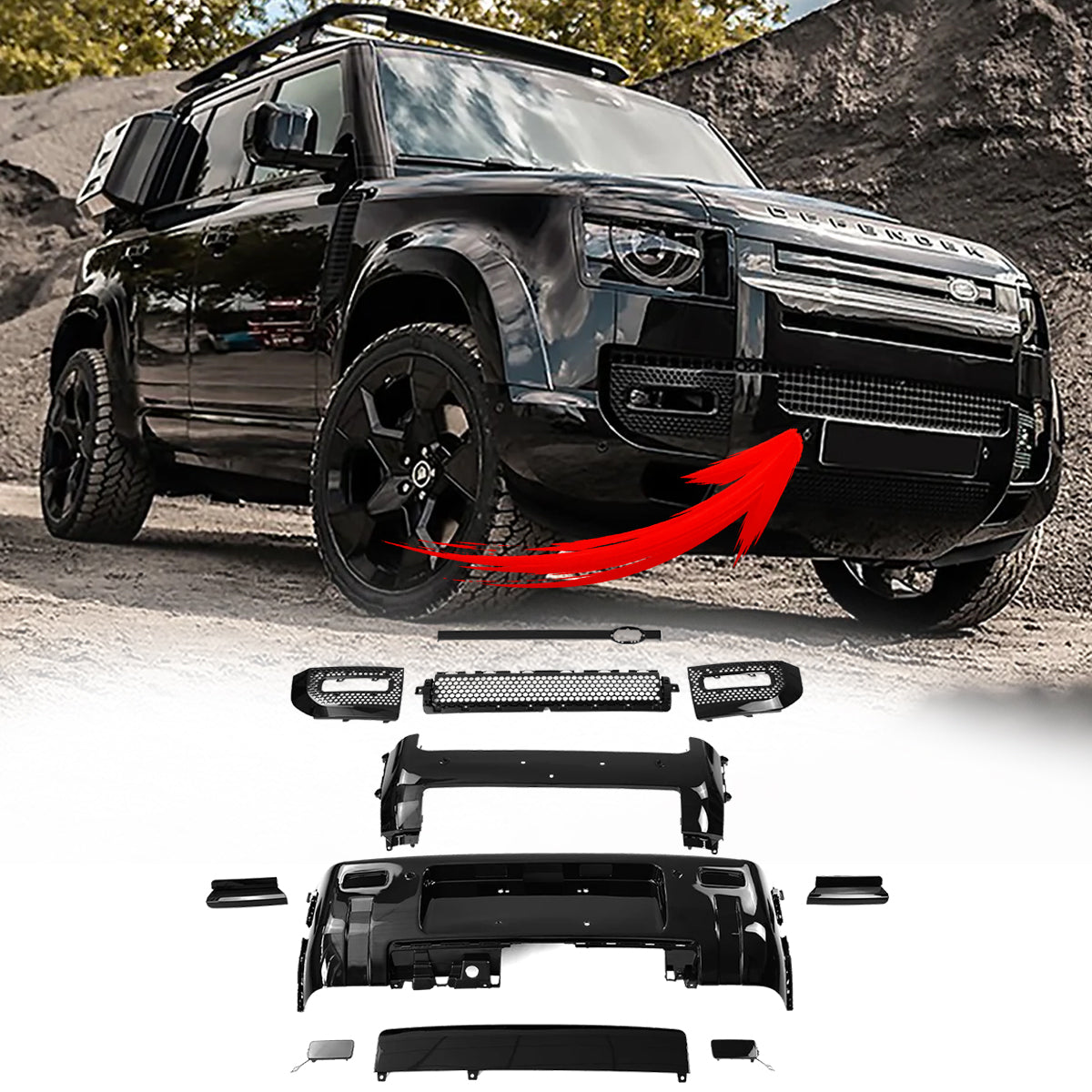 PLOMOR Black Edition Exterior Kit for Land Rover Defender 110 L663 2020+