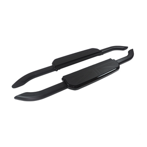 Black and silver trim aluminium side steps for Defender 110