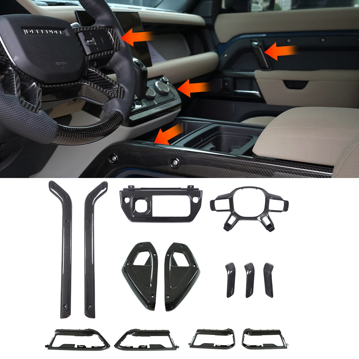 Land Rover Defender 90/110 Carbon Fibre Interior Trim Kit