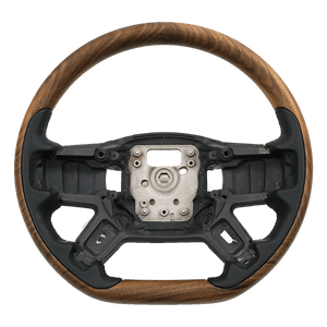 Land Rover Defender 90/110 walnut & Nappa leather steering wheel front view