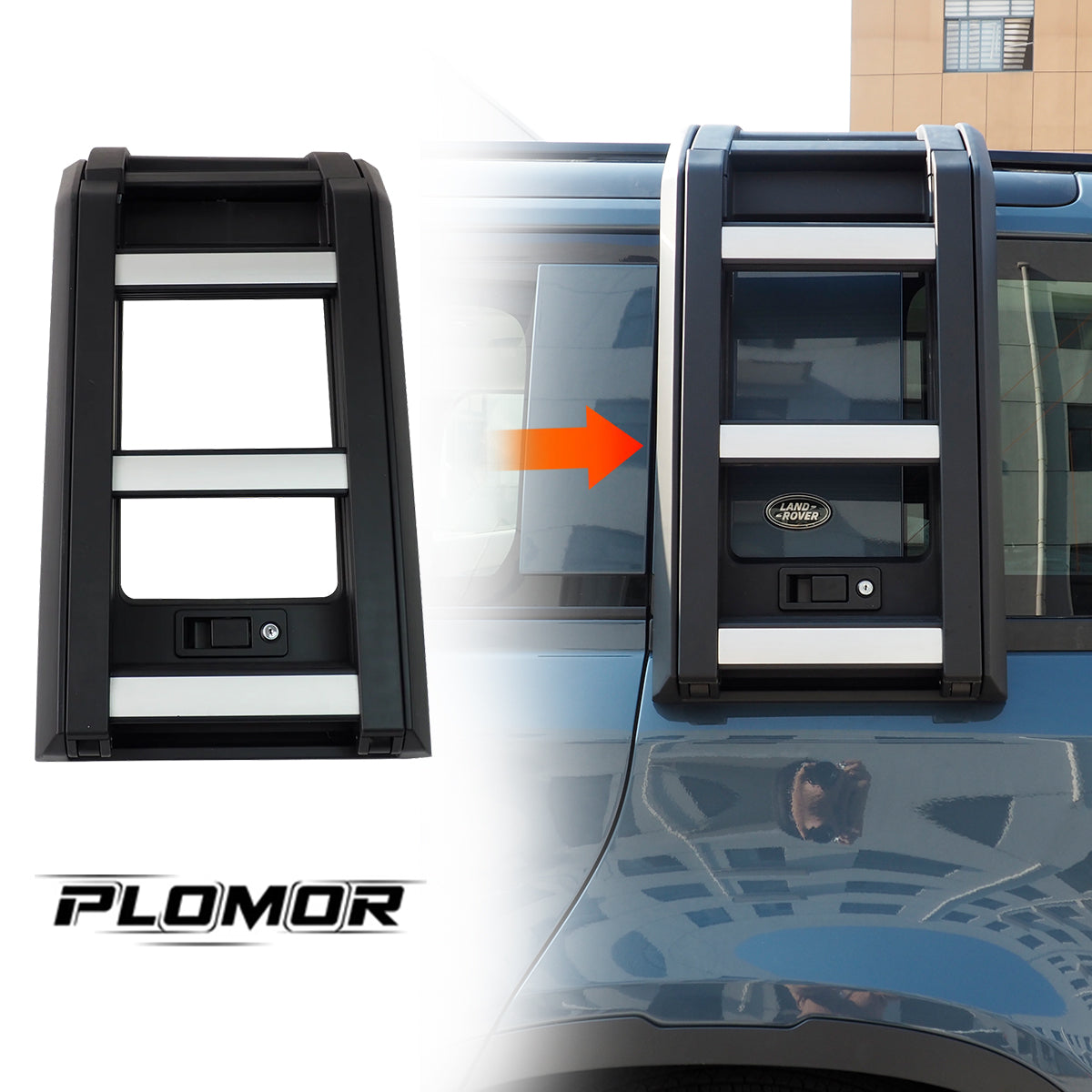 Land Rover Defender 90 L663 with PLOMOR side ladder