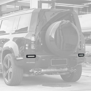 Land Rover Defender L663 2020 Rear LED Reflector Installed Black Lens