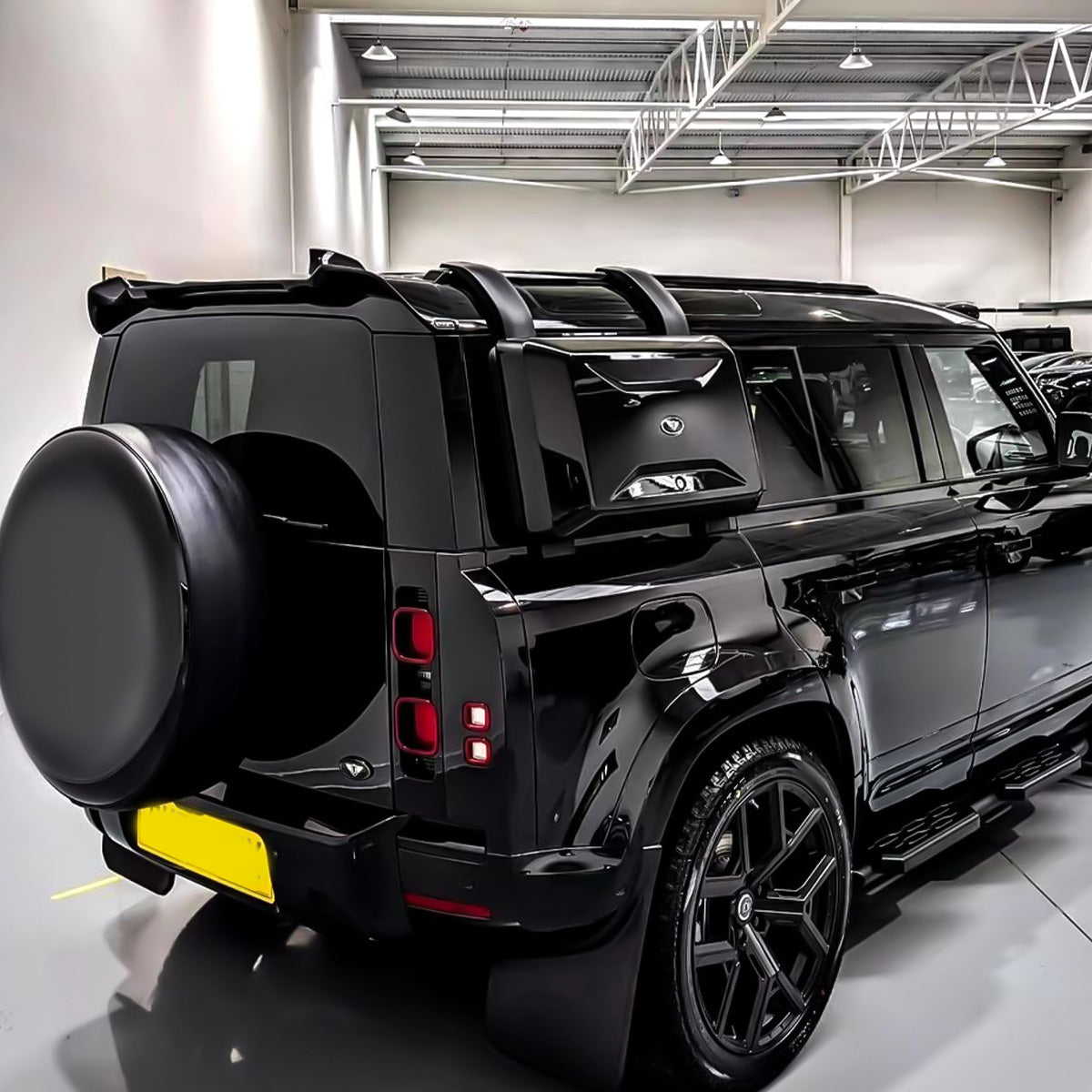 Land Rover Defender L663 90/110 rear roof spoiler in ABS material, front view