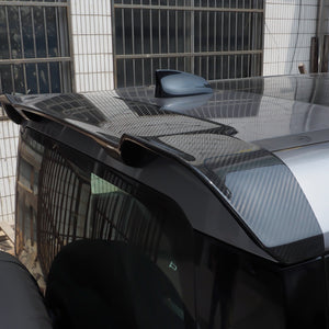 Carbon fibre rear roof spoiler for Land Rover Defender L663 90/110, front view