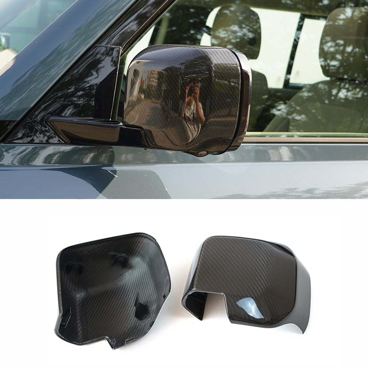 Defender Carbon Fibre Mirror Cover with 3M Adhesive