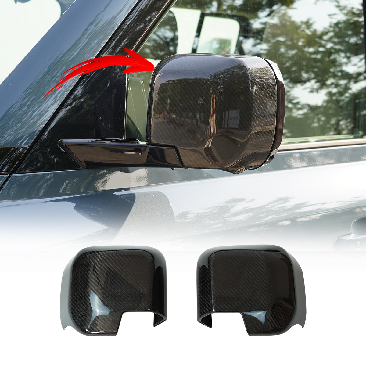 Land Rover Defender L663 Carbon Fibre Side Mirror Covers
