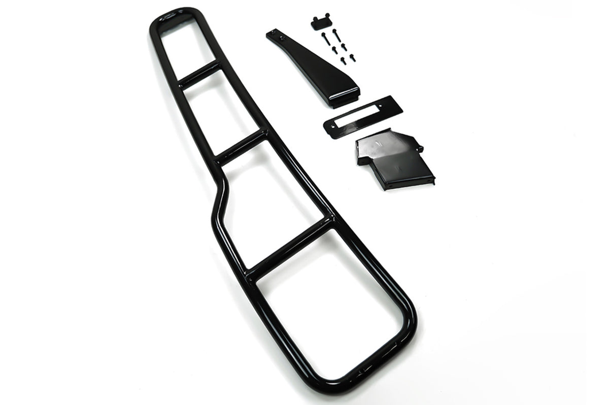 Durable Aluminium Construction - Land Rover Defender Rear Ladder – Gloss Black Aluminium, Fits 90 & 110