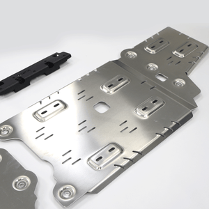 Aluminium magnesium alloy skid plate with natural metal finish for LC250