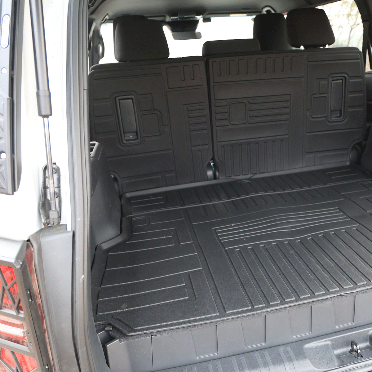 Toyota LC250 2024-2026 boot liner installed, durable TPE material
