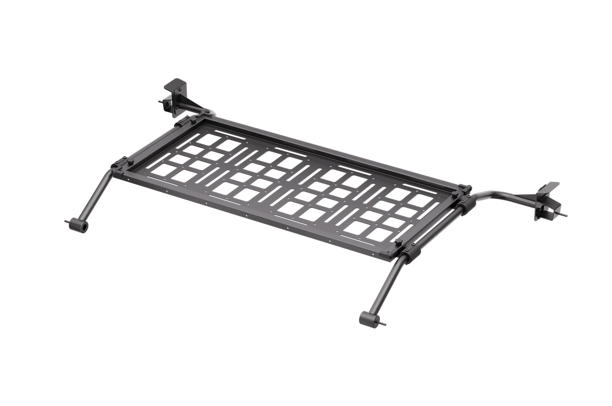 Two-tier cargo organisation - PLOMOR Stainless Steel Rear Cargo Shelf for Toyota Land Cruiser LC250 (2024+) | Boot Storage Rack