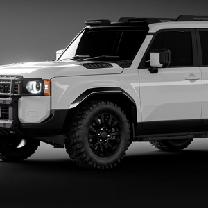 +47 mm front and +49 mm rear width increase with PLOMOR wide-body fender flares for Toyota Land Cruiser LC250