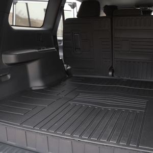 Toyota LC250 2024-2026 front floor mats installed, all-weather TPE protection