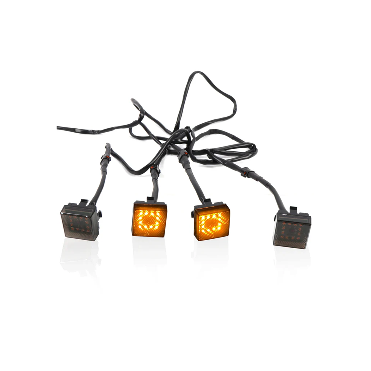 Grille-mounted amber lights illuminated on Toyota Land Cruiser LC250 for improved front-end visibility and safety