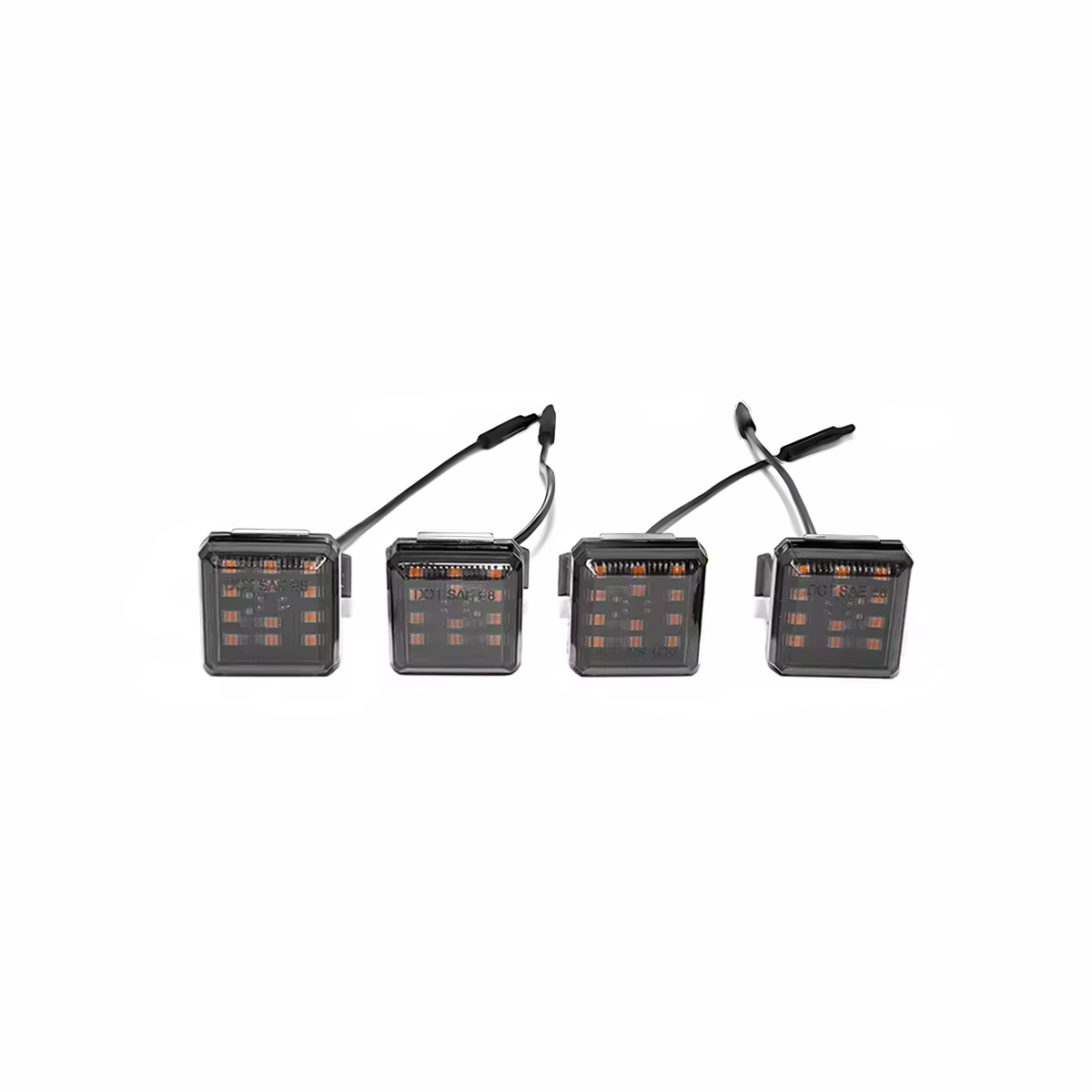 Close-up of durable, weather-resistant grille-mounted amber light kit for Toyota Land Cruiser LC250
