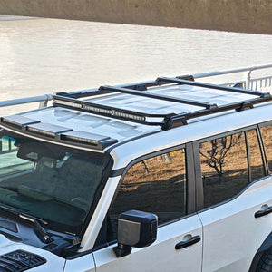 LC250 GX550 Low-Profile Aluminium Roof Rack with LED Light Bars