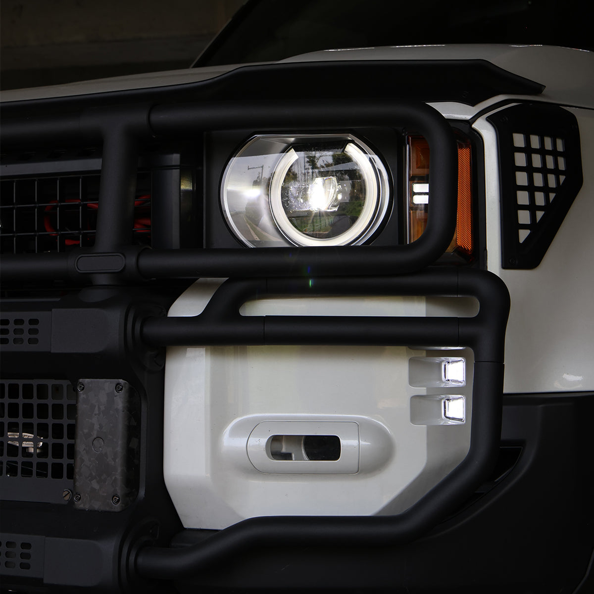 LC250 heavy-duty front bumper installed on vehicle