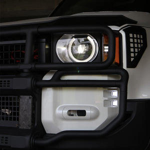 LC250 heavy-duty front bumper installed on vehicle