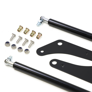 Close-up of slow-release dampening and durable seals on hood gas strut for Toyota LC250