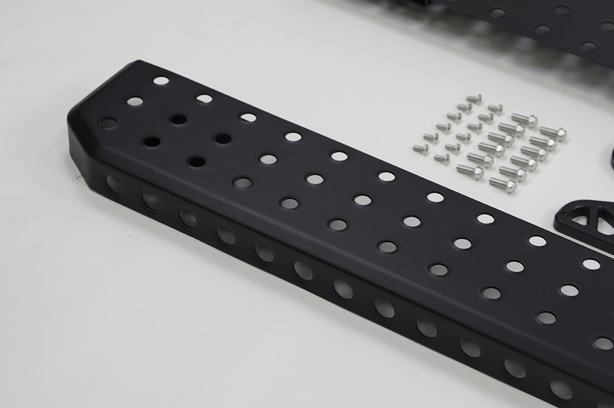 Constructed from High-Strength Steel - PLOMOR Steel Perforated Side Steps for Toyota Land Cruiser LC250 2024-2026 | Off-Road Upgrade
