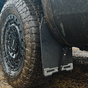 Toyota Land Cruiser LC250 mud flap retaining strap designed to reduce tyre rubbing