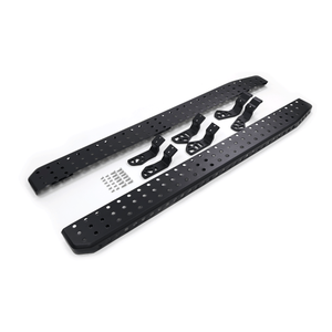 Toyota Land Cruiser LC250 perforated off-road side steps with matte black finish