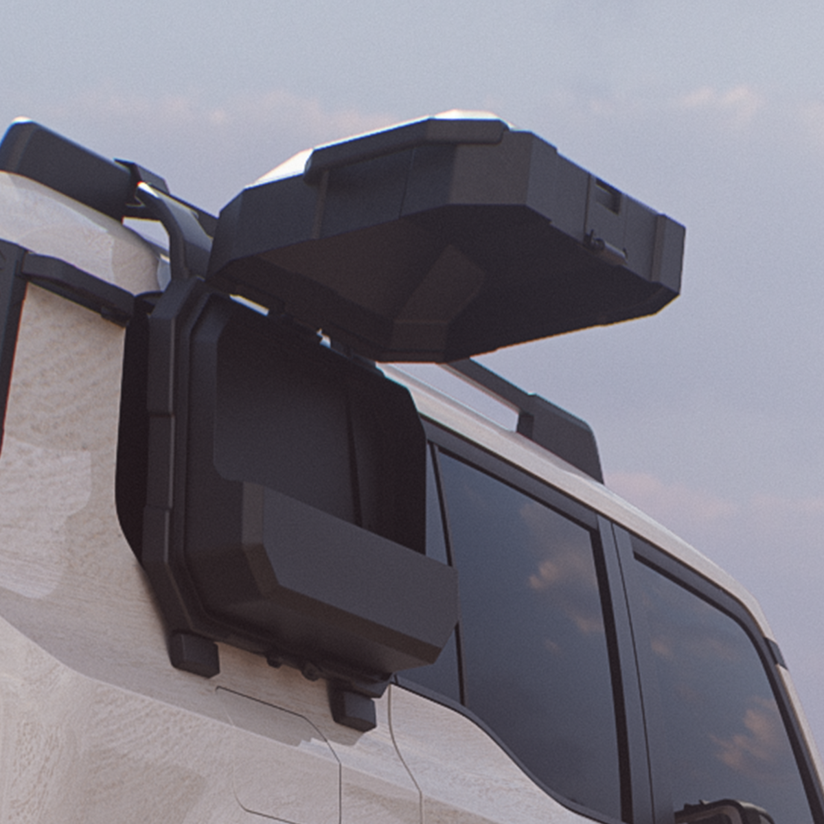 Bottom lid opened on side-mounted storage box installed on Toyota LC250 showing dual-access functionality