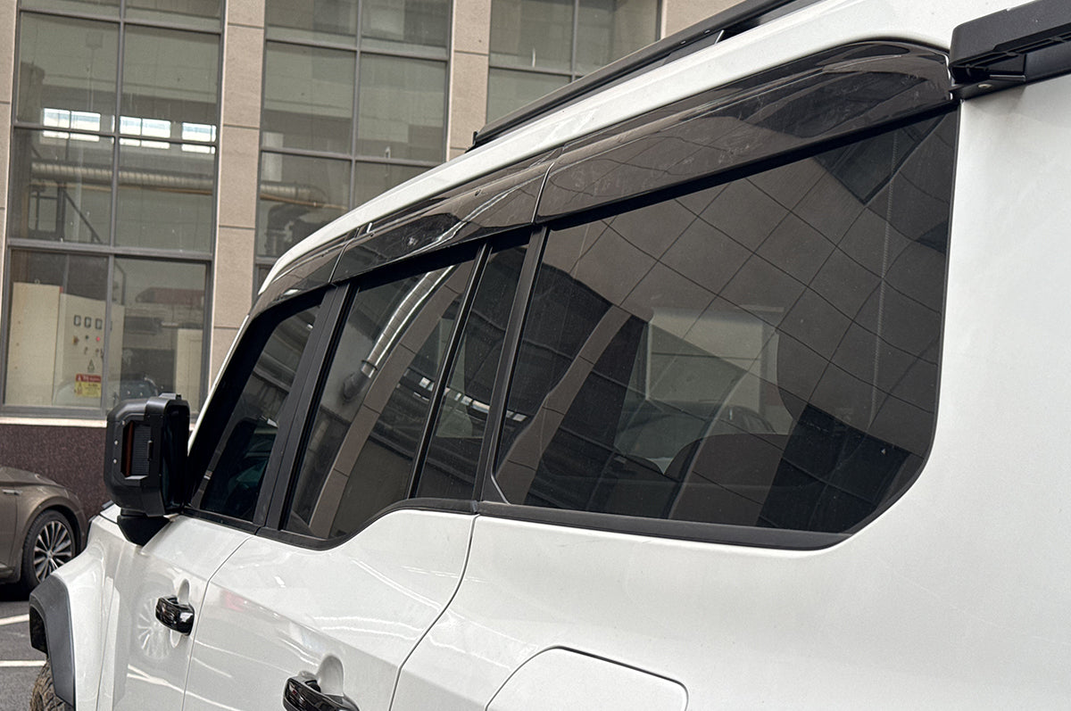 Easy Install, Strong Adhesive Backing - PLOMOR LC250 Window Visors Rain Guards Black ABS | Gloss Black OEM Fit Wind Deflectors