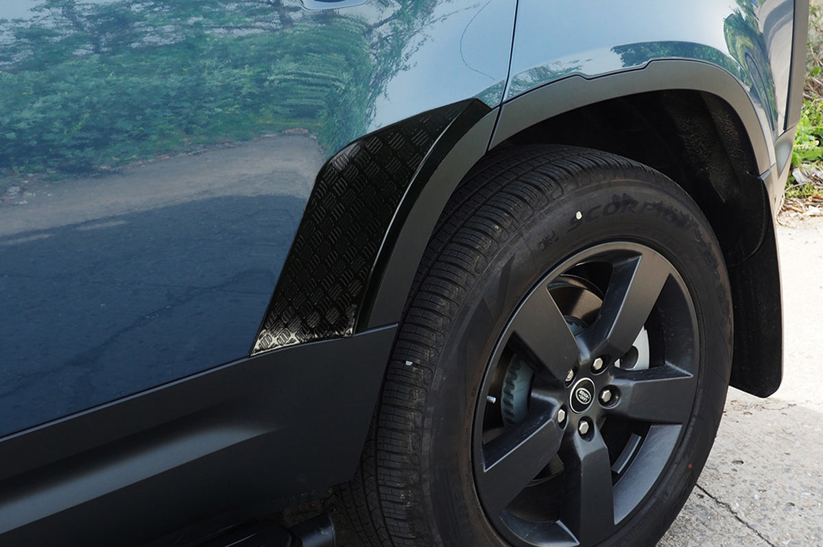 Two Finish Options Available - PLOMOR 9-Piece Chequer Plate Exterior Kit for Land Rover Defender L663 90/110