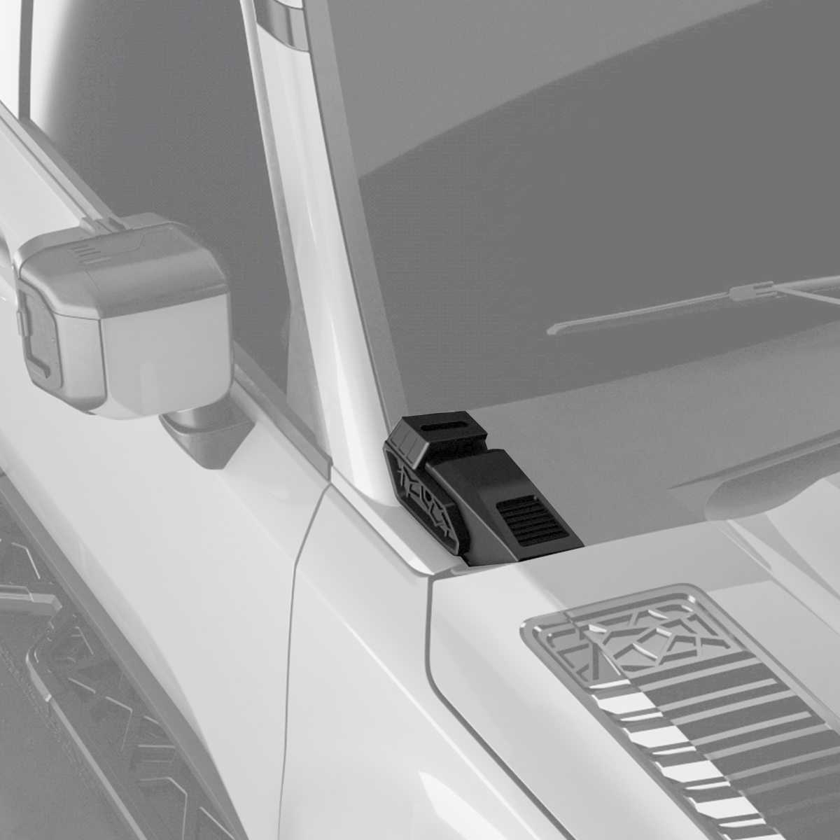 Plomor aluminium engine mounting bracket for Toyota Land Cruiser LC250 in matte black finish